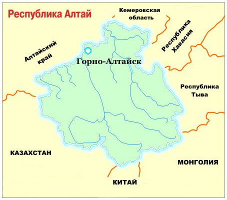 Алтай на карте